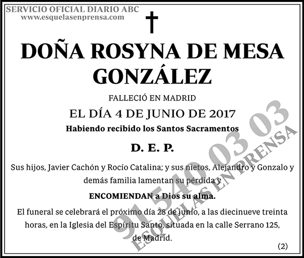 Rosyna de Mesa González